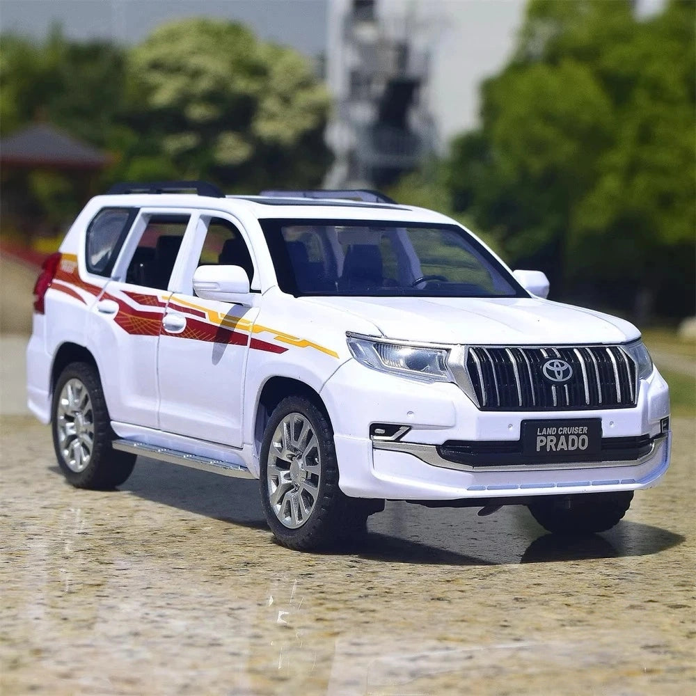 [TOY] 1:24 Toyota 2017 Land Cruiser Prado J150 White Model Car Die-Cast
