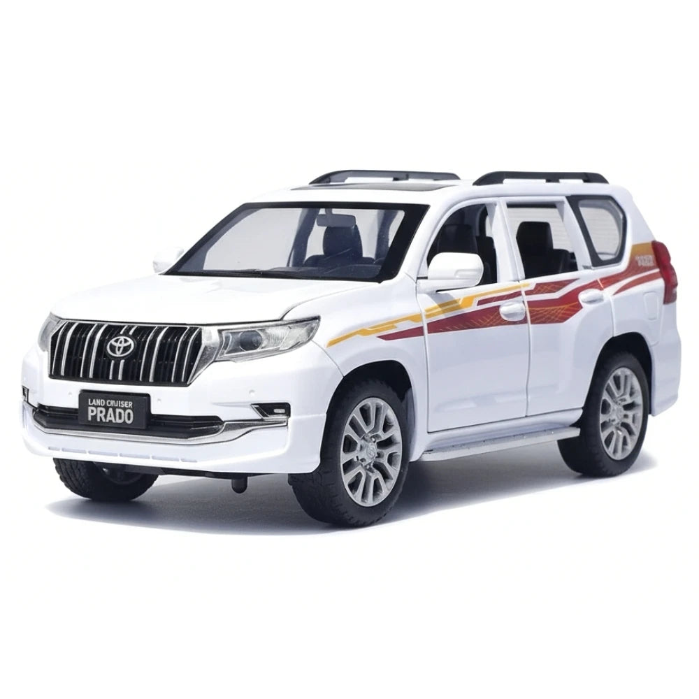 [TOY] 1:24 Toyota 2017 Land Cruiser Prado J150 White Model Car Die-Cast