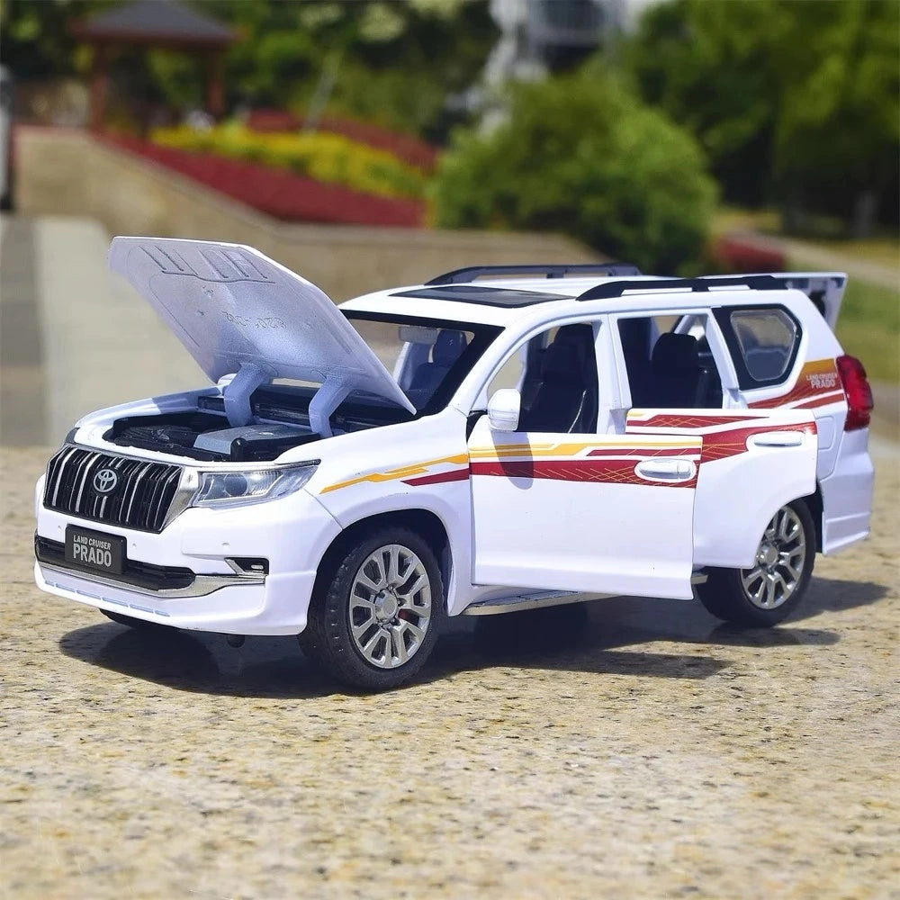 [TOY] 1:24 Toyota 2017 Land Cruiser Prado J150 White Model Car Die-Cast