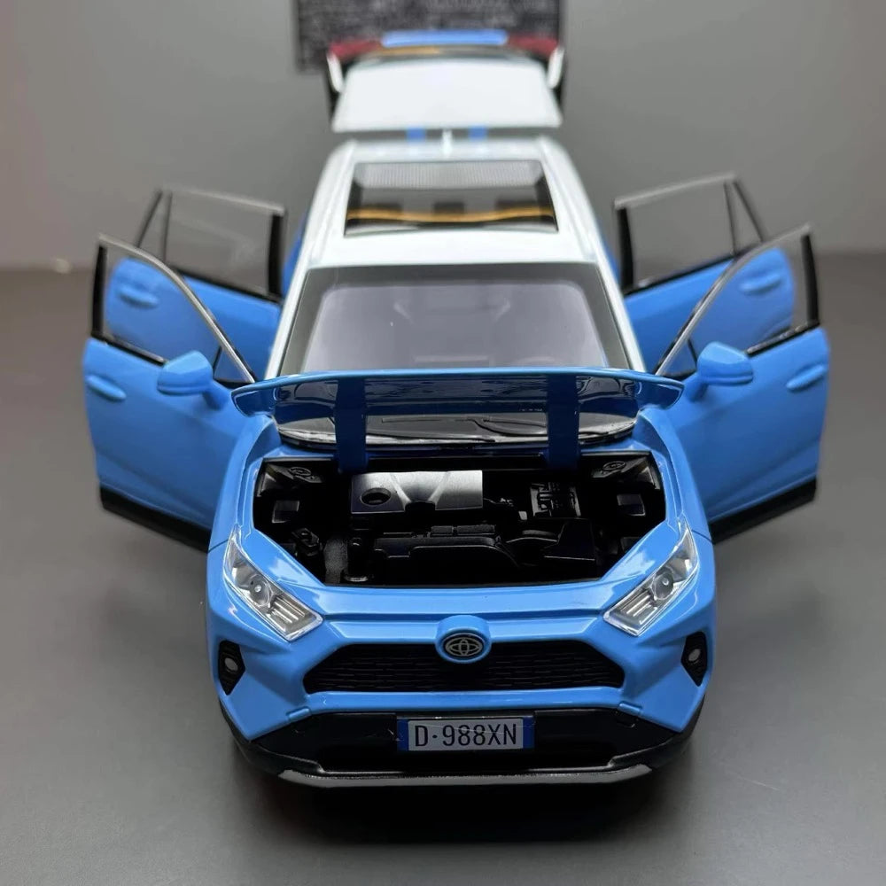 [TOY] 1:24 Toyota 2019 RAV4 XA50 Blue Model Car Die-Cast