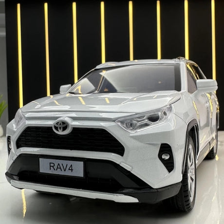 Toyota 2019 RAV4 XA50 White 1:24 – model wyświetlacza odlewany z metalu