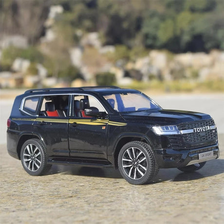 [TOY] 1:24 Toyota 2021 Land Cruiser GR sportiva nero modellino di auto Die-Cast