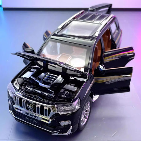 [TOY] 1:24 Toyota 2023 Land Cruiser Prado J50 nero modellino di auto Die-Cast