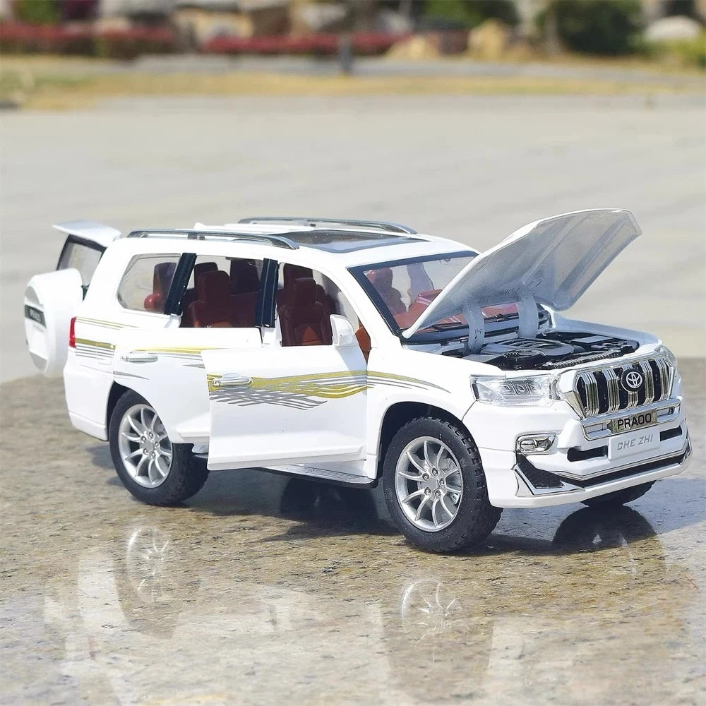 [TOY] 1:24 Toyota 2023 Land Cruiser Prado J50 White Model Car Die-Cast