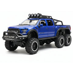 [TOY] 1:28 Ford 2020 F-150 Raptor 6x6 Off-Road Blue Model Car Die-Cast