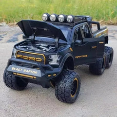 [TOY] 1:28 Ford 2020 F-150 Raptor 6x6 Off-Road Matte Black Model Car Die-Cast