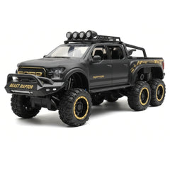 [TOY] 1:28 Ford 2020 F-150 Raptor 6x6 Off-Road Matte Black Model Car Die-Cast