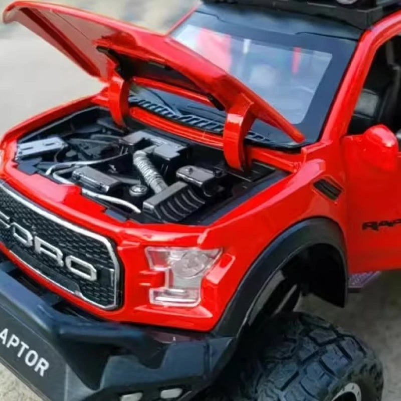 [TOY] 1:28 Ford 2020 F-150 Raptor 6x6 Off-Road Red Model Car Die-Cast