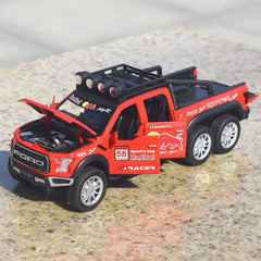 [TOY] 1:28 Ford 2021 F-150 Raptor 6x6 Red Model Car Die-Cast