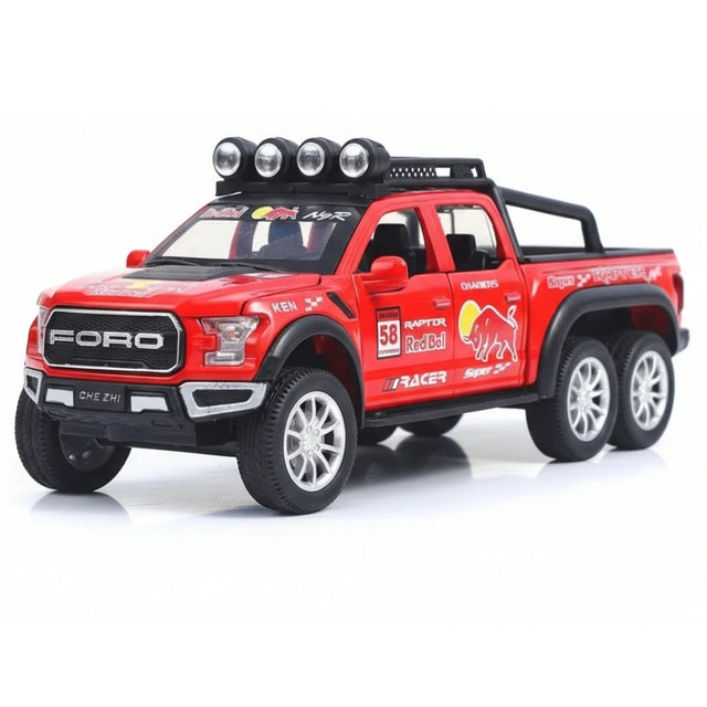 [TOY] 1:28 Ford 2021 F-150 Raptor 6x6 Red Model Car Die-Cast