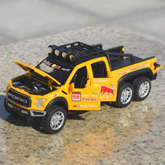 [TOY] 1:28 Ford 2021 F-150 Raptor 6x6 Yellow Model Car Die-Cast