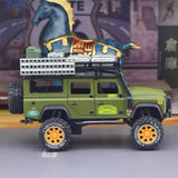 [TOY] 1:28 Land Rover 1998 Defender 110 Camel Trophy Green Model Car Die-Cast