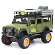 [TOY] 1:28 Land Rover 1998 Defender 110 Camel Trophy Green Model Car Die-Cast