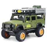 [TOY] 1:28 Land Rover 1998 Defender 110 Camel Trophy Green Model Car Die-Cast