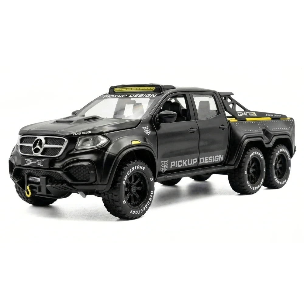 [TOY] 1:28 Mercedes-Benz 2023 X-Class 6x6 Black Model Car Die-Cast