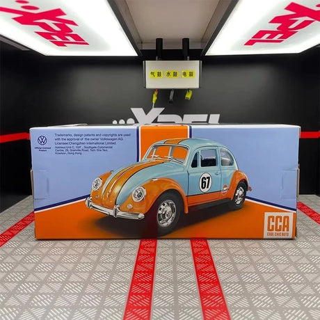Volkswagen 1967 Beetle Gulf 1:24 – model wyświetlacza odlewany z odlewu
