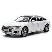Audi 2019 A6L vit 1:32 – modellbil i gjuten metall för display