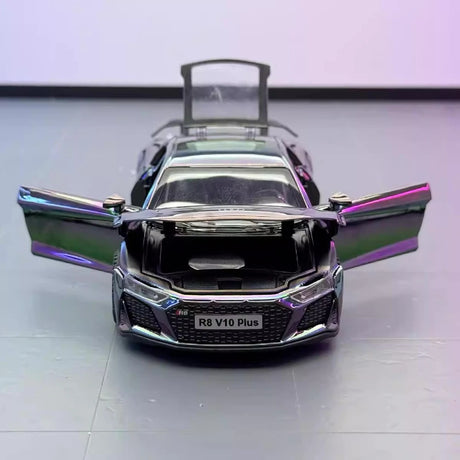 Audi 2023 R8 V10 Plus roxo 1:32 – modelo de exposição em metal fundido