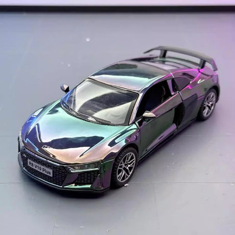 Audi 2023 R8 V10 Plus roxo 1:32 – modelo de exposição em metal fundido