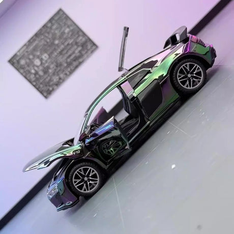Audi 2023 R8 V10 Plus roxo 1:32 – modelo de exposição em metal fundido