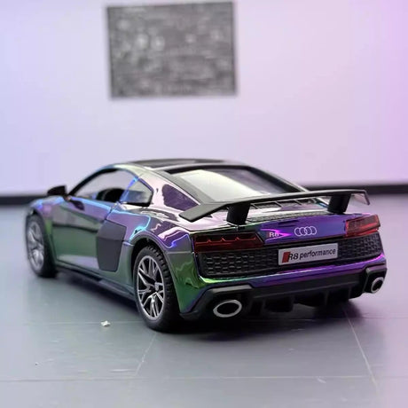 Audi 2023 R8 V10 Plus roxo 1:32 – modelo de exposição em metal fundido