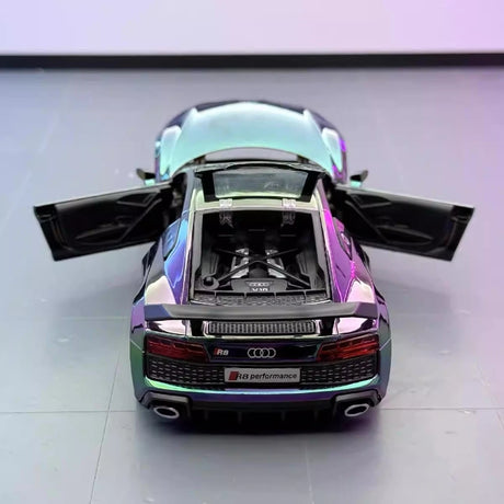 Audi 2023 R8 V10 Plus roxo 1:32 – modelo de exposição em metal fundido