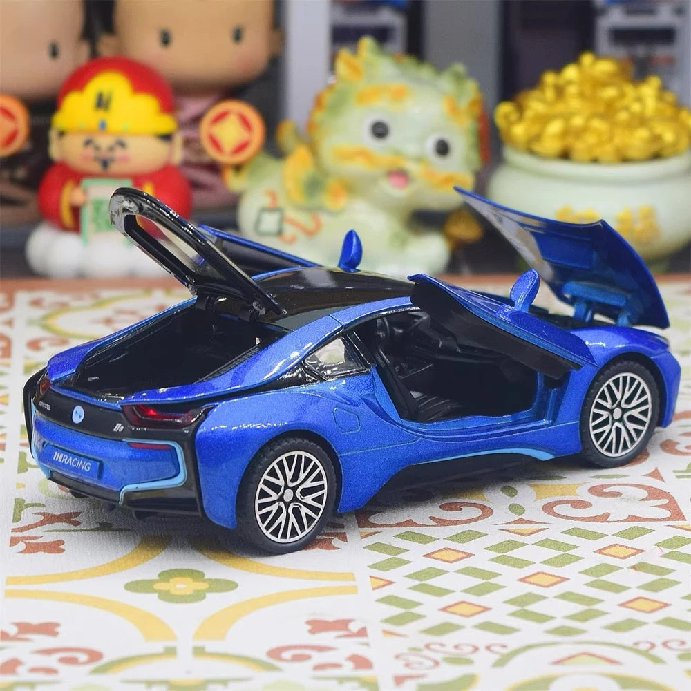 [TOY] 1:32 BMW 2013 I12 i8 Blue Model Car Die-Cast