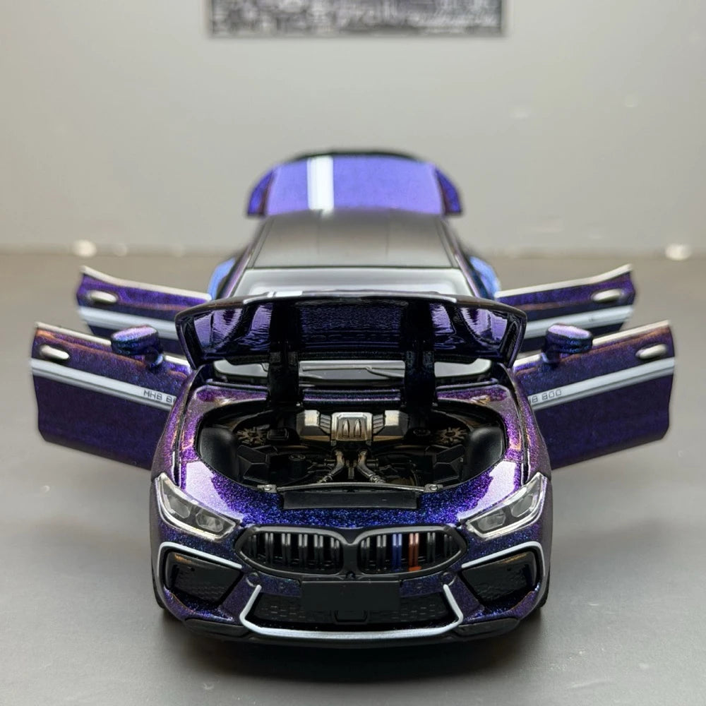 [TOY] 1:32 BMW 2019 F9X MANHART MH8 800 Purple Model Car Die-Cast