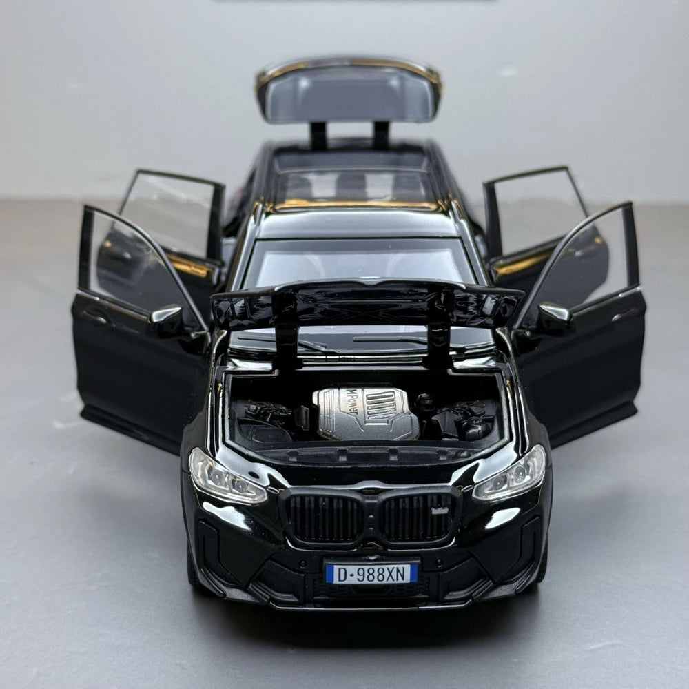 [TOY] 1:32 BMW 2022 F97 X3M nero modellino di auto Die-Cast