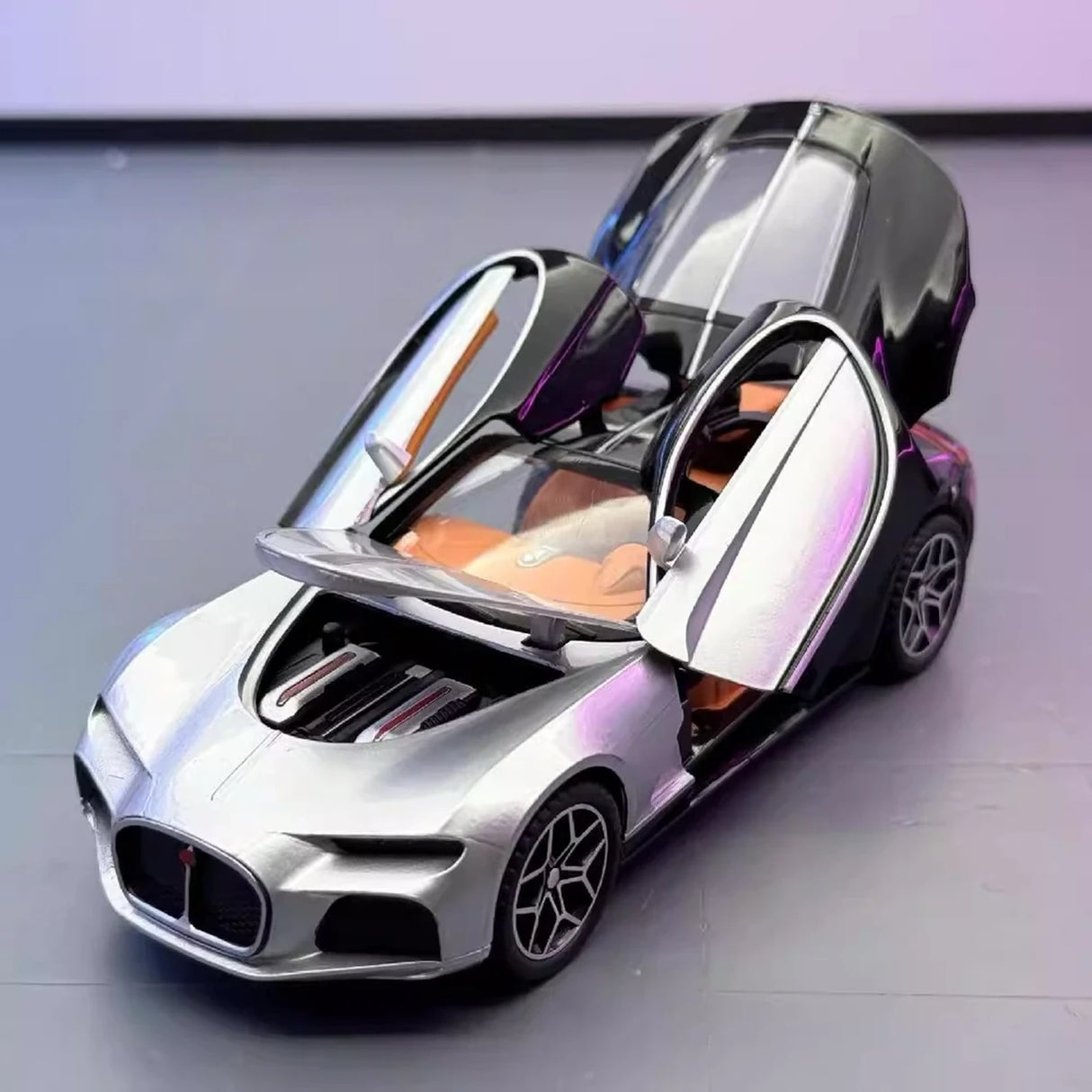 [TOY] 1:32 Bugatti 2015 Atlantic silver modellbil Die-Cast