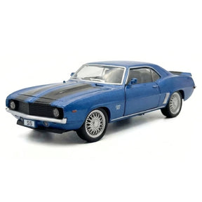 [TOY] 1:32 Chevrolet 1969 Camaro SS blå modellbil Die-Cast