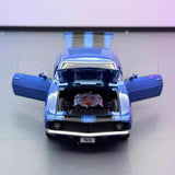 [TOY] 1:32 Chevrolet 1969 Camaro SS blå modellbil Die-Cast