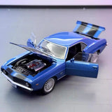 [TOY] 1:32 Chevrolet 1969 Camaro SS blå modellbil Die-Cast
