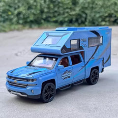 [TOY] 1:32 Chevrolet 2021 Silverado RV Blue Model Car Die-Cast