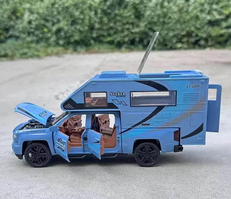 [TOY] 1:32 Chevrolet 2021 Silverado RV Blue Model Car Die-Cast