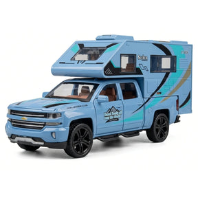 [TOY] 1:32 Chevrolet 2021 Silverado RV Blue Model Car Die-Cast