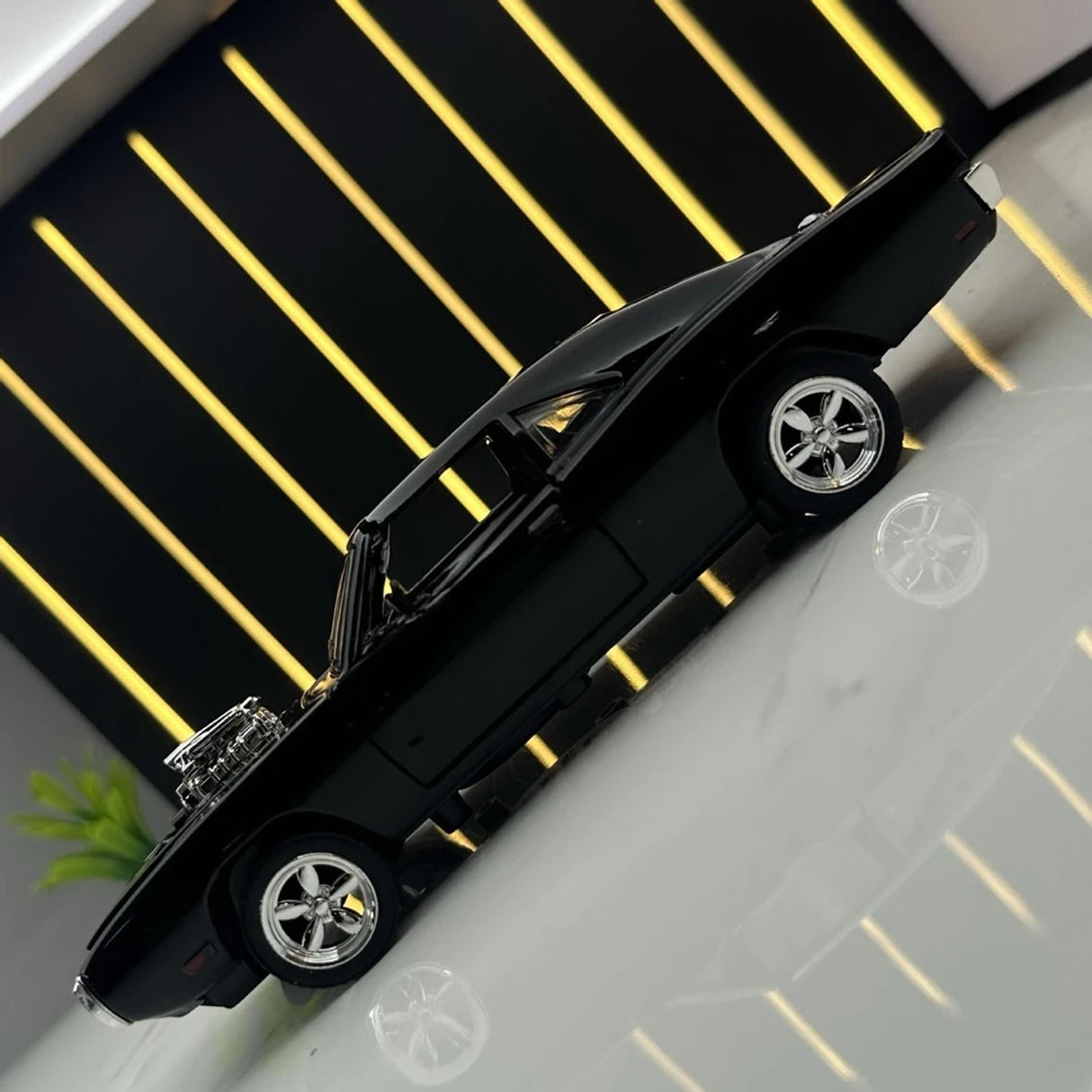 [TOY] 1:32 Dodge 1969 Charger svart modellbil Die-Cast