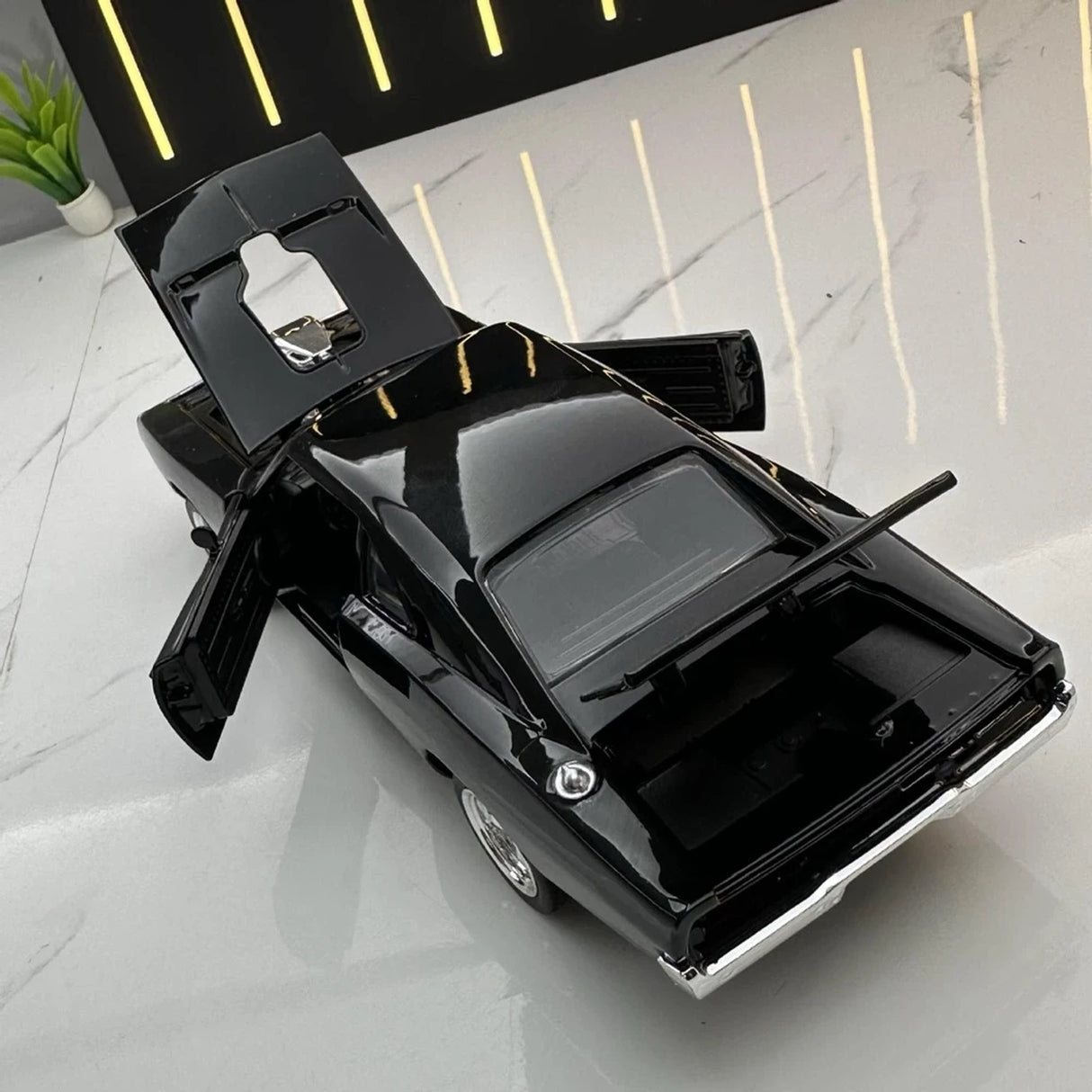 [TOY] 1:32 Dodge 1969 Charger svart modellbil Die-Cast