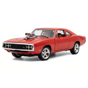 Dodge 1969 Charger röd 1:32 – modellbil i gjuten metall för display