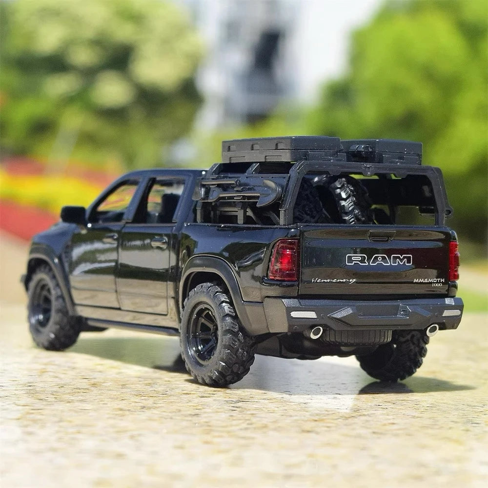 [TOY] 1:32 Dodge Hennessey 2021 Mammoth 1000 TRX Black Model Car Die-Cast