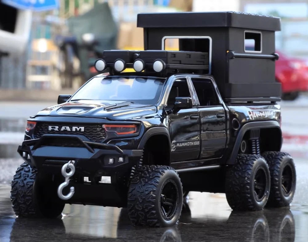 [TOY] 1:32 Dodge Hennessey 2021 Mammoth 6x6 TRX Black Model Car Die-Cast