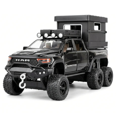 [TOY] 1:32 Dodge Hennessey 2021 Mammoth 6x6 TRX Black Model Car Die-Cast