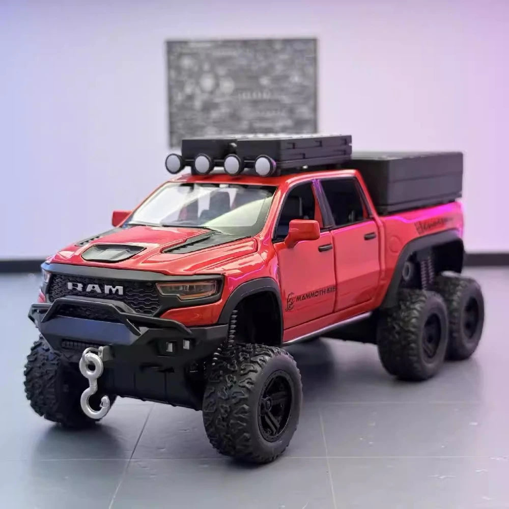 [TOY] 1:32 Dodge Hennessey 2021 Mammoth 6x6 TRX Red Model Car Die-Cast