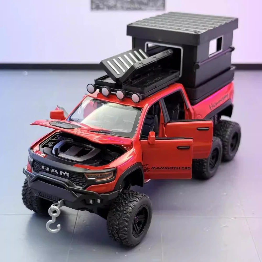 [TOY] 1:32 Dodge Hennessey 2021 Mammoth 6x6 TRX Red Model Car Die-Cast