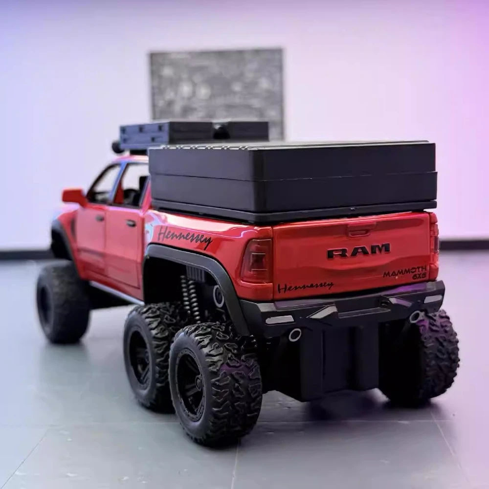 [TOY] 1:32 Dodge Hennessey 2021 Mammoth 6x6 TRX Red Model Car Die-Cast