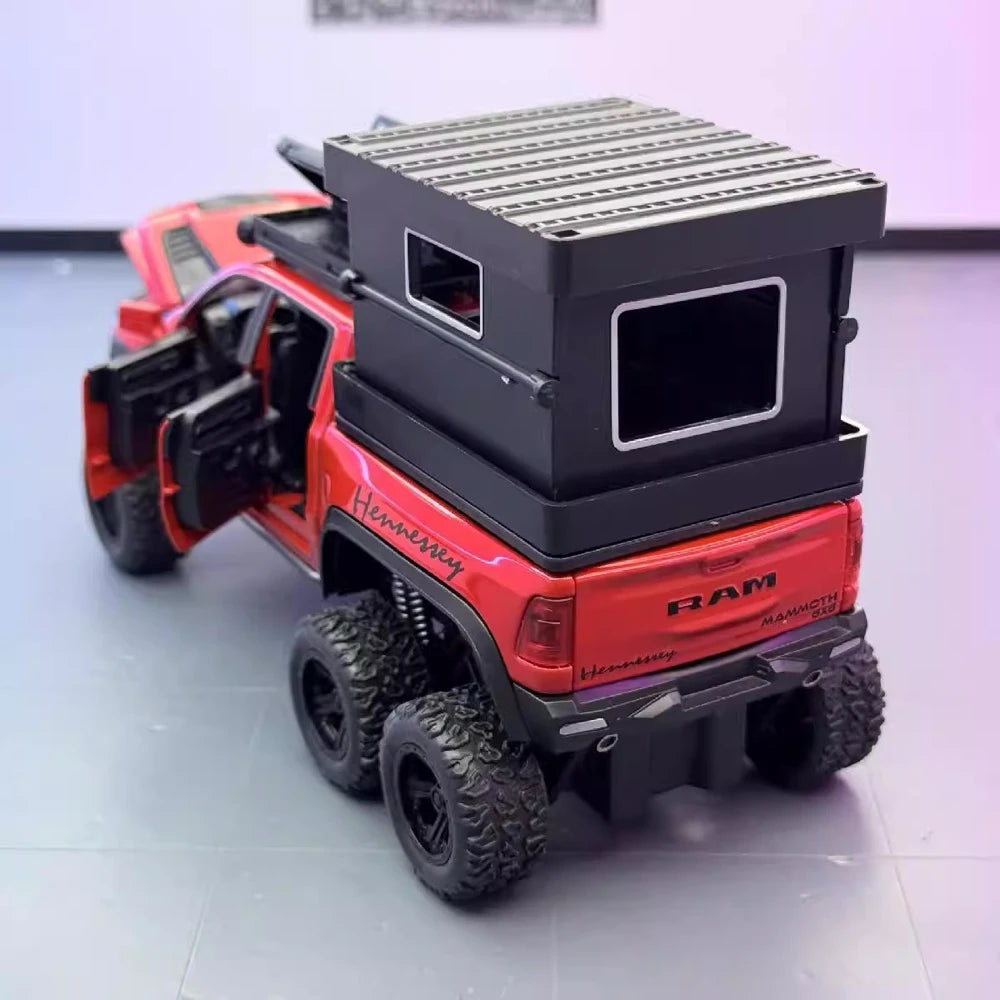 [TOY] 1:32 Dodge Hennessey 2021 Mammoth 6x6 TRX Red Model Car Die-Cast