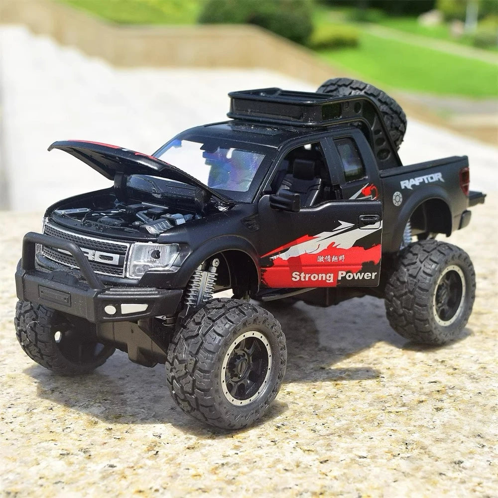 [TOY] 1:32 Ford 2010 F-150 SVT Raptor Off-Road Modified nero modellino di auto Die-Cast