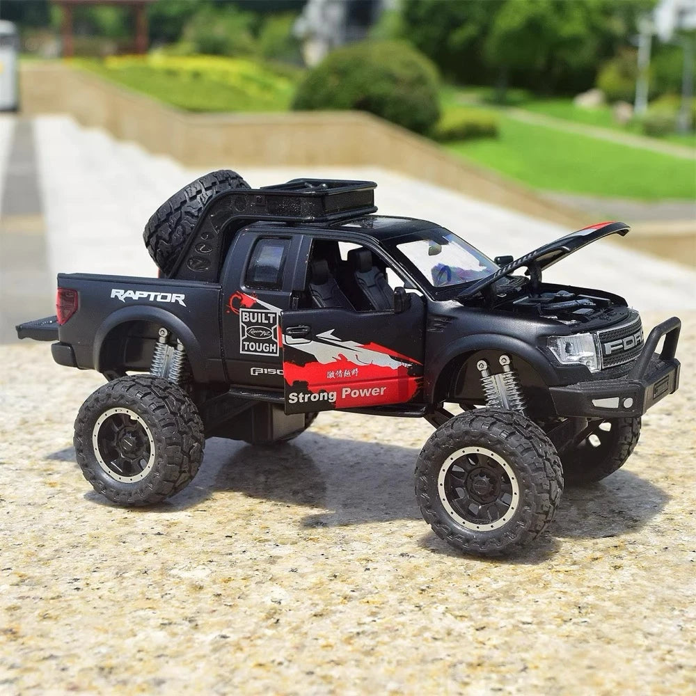 [TOY] 1:32 Ford 2010 F-150 SVT Raptor Off-Road Modified nero modellino di auto Die-Cast