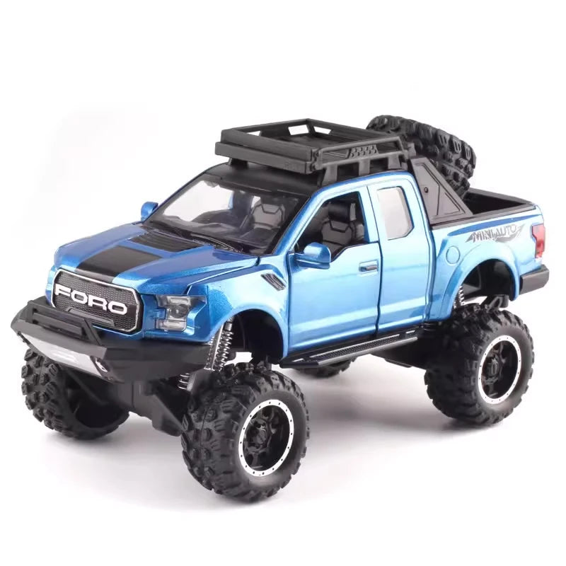 [TOY] 1:32 Ford 2020 F-150 Raptor Off-Road Blue Model Car Die-Cast