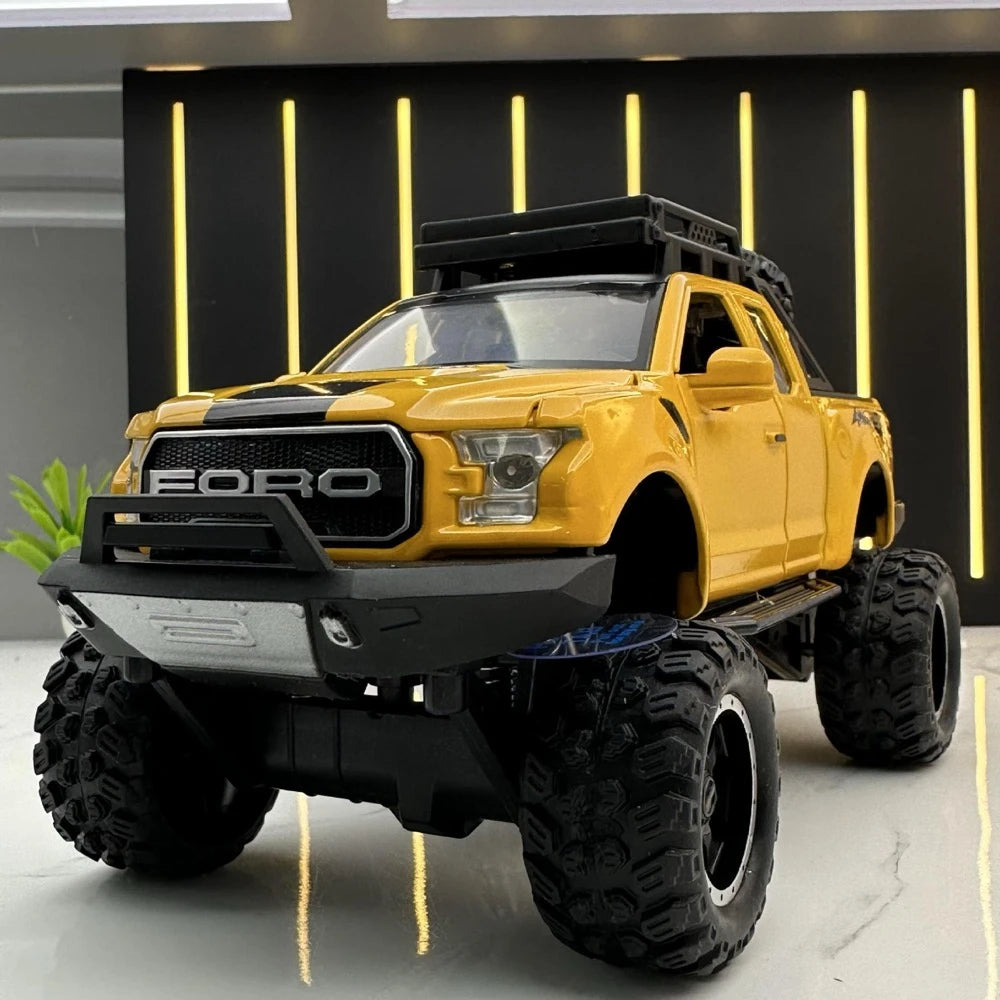 [TOY] 1:32 Ford 2020 F-150 Raptor Off-Road Yellow Model Car Die-Cast